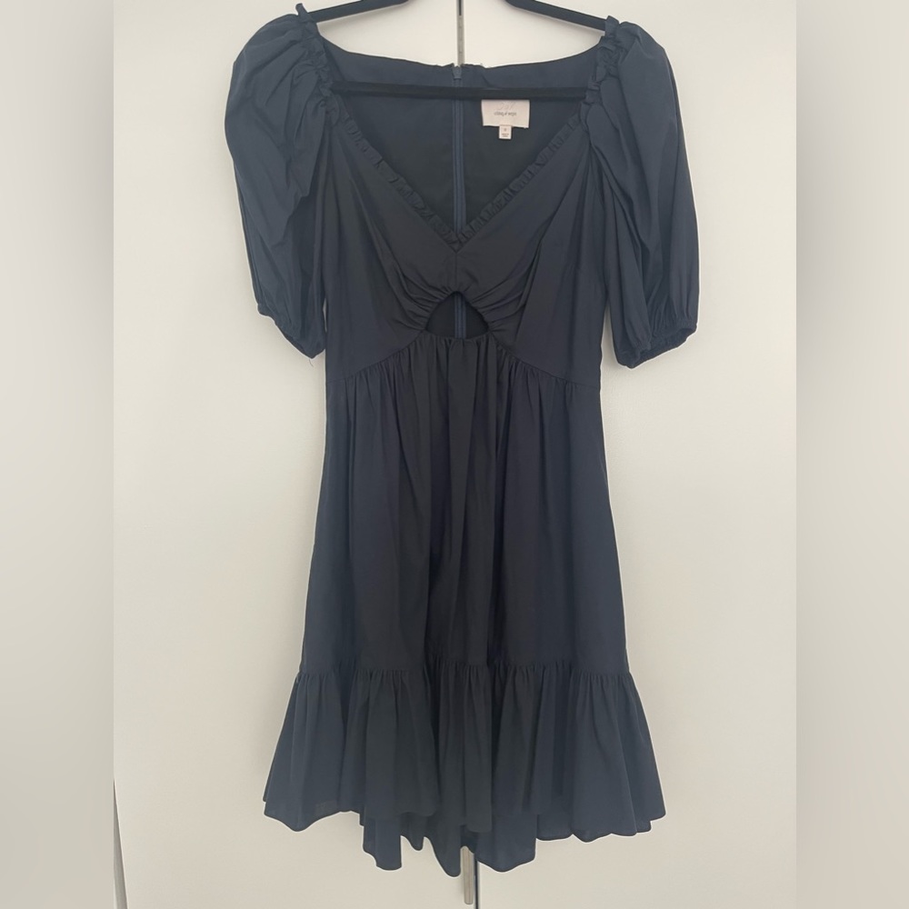 Cinq a Sept Puff Sleeve Dress with Cutout